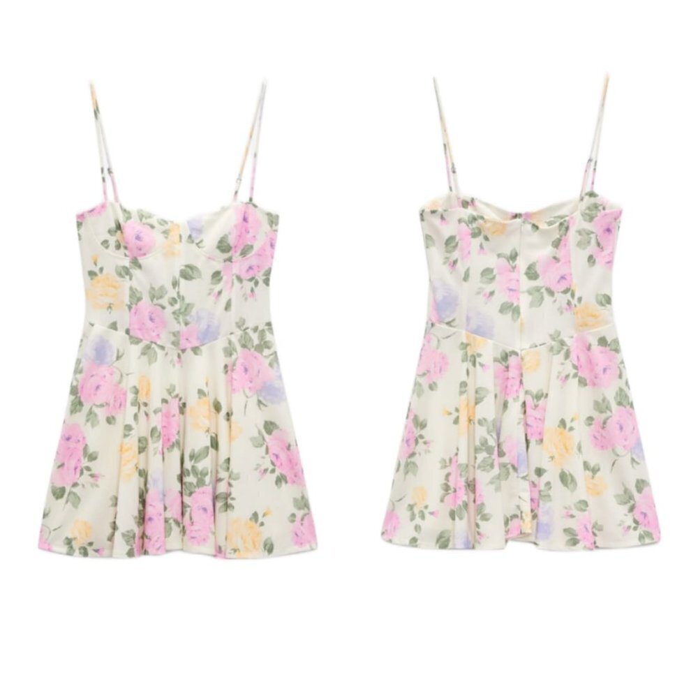 ZARA FLORAL CORSET STYLE DRESS SS22 ONLY ONE | 7385/358 Blogger Favorite